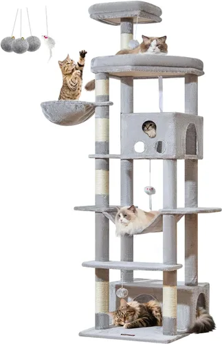 Vista 8 de Taoqimiao Árbol para gatos XXL de 79 pulgadas para gatos grandes, para gatos de gran tamaño, torre para gatos de varios niveles, 2 espaciosos