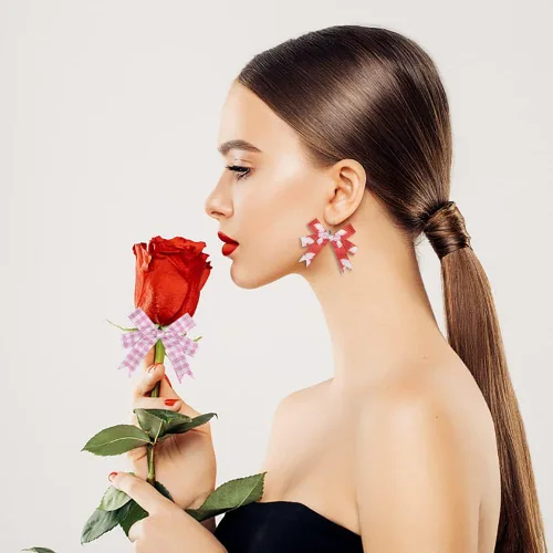 Vista 6 de Cintas de San Valentín de 12 yardas, cintas rojas y rosadas, cinta decorativa de grogrén XOXO, corazón de San Valentín, cintas de organza de 3/8