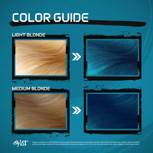 Vista 4 de Splat Kit completo de tinte para el cabello semipermanente de larga duración vegano y libre de crueldad Aqua Rush