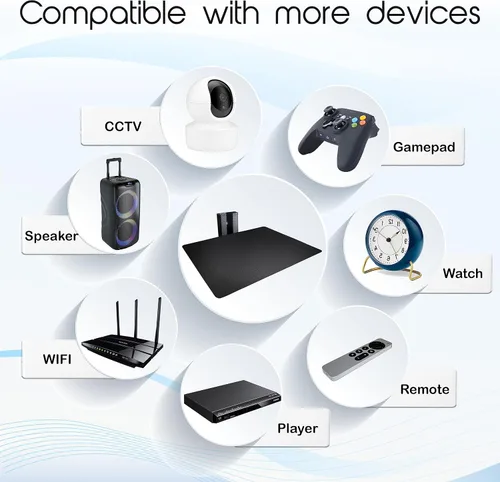 Vista 4 de FEBTECH Estante de pared flotante de metal, soporte resistente para proyectores, reproductores de DVD, consolas de juegos y accesorios de TV
