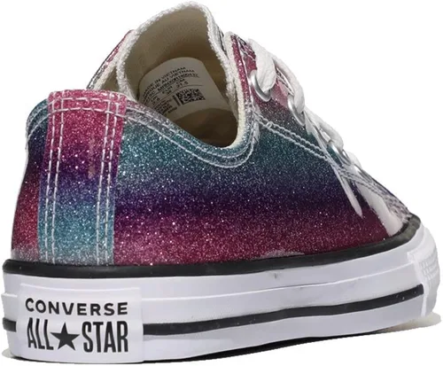 Vista 3 de Converse Chuck Taylor All Star Glitter Drip Ox para niña (niño pequeño)
