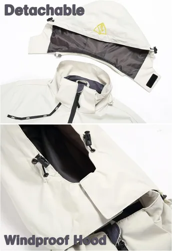 Vista 4 de GIISAM Chaqueta impermeable y a prueba de viento para hombre, ligera, con capucha, chaqueta deportiva de montaña para hombre, cortavientos