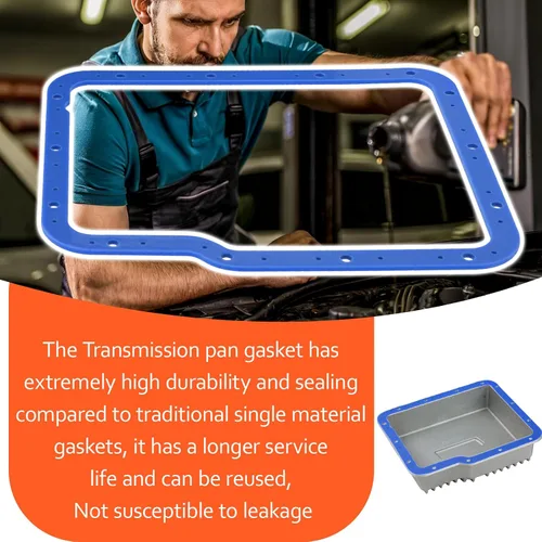 Vista 7 de 93100 Junta de transmisión para Moroso Powerglide Transmisión Pans 42000 y 42001, Junta de transmisión moldeada de silicona sobre acero para un