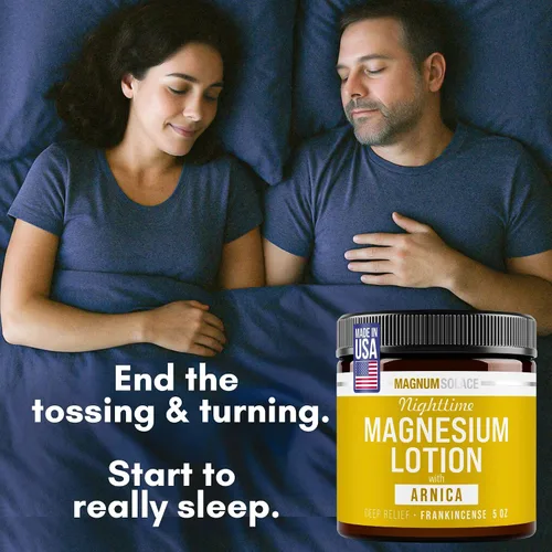 Vista 5 de Magnum Solace Loción nocturna de magnesio con árnica – Alivio calmante y relajación, magnesio altamente concentrado para músculos y articulaciones