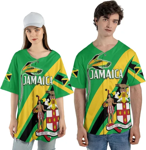 Vista 4 de Camiseta de béisbol de Jamaica con nombre personalizado, camiseta jamaicana personalizada, uniforme de orgullo de Jamaica, unisex, S-5XL