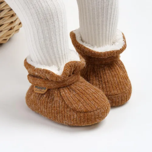 Vista 117 de Botines de forro polar para bebés, niños y niñas, pantuflas antideslizantes con agarre suave, zapatos de calcetín para recién nacidos, cuna