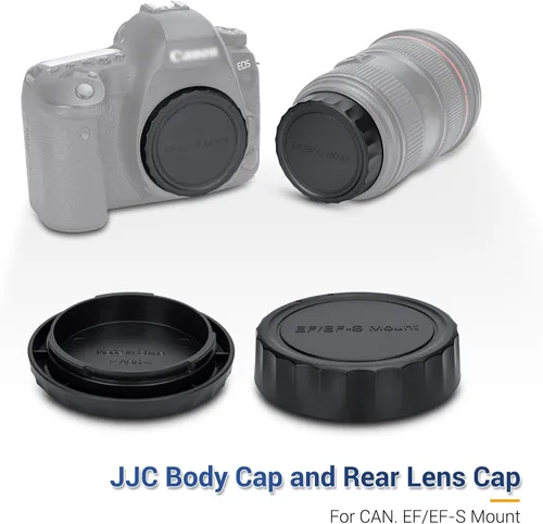 Vista 2 de JJC Paquete de 2 cubiertas de tapa de cuerpo y tapa de lente trasera para Canon EOS Rebel T6 T7 T5 T4i T5i T6i T6s T7i T8i SL1 SL2 SL3 60D 70D 77D