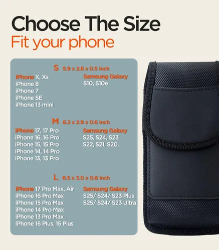 Vista 2 de Funda para teléfono compatible con iPhone SE 2020/2022, 8, 7, 6, 13/12 Mini, Galaxy S10E, Soporte para cinturón de teléfono con tarjetero y cierre