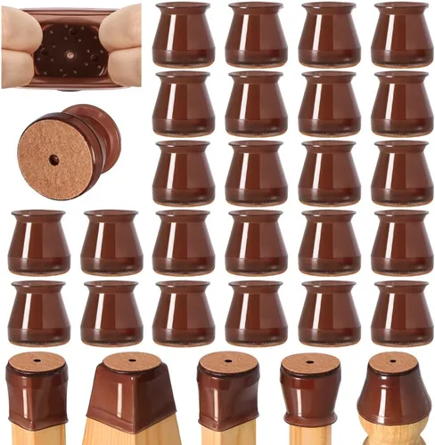 Vista 23 de 24 protectores de suelo para patas de silla para suelos de madera dura, cubiertas de silicona para proteger suelos de baldosas de madera, parte