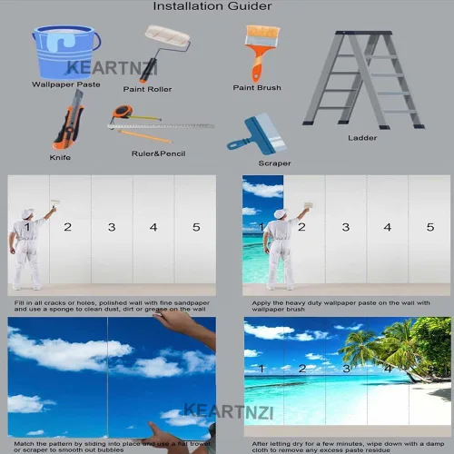 Vista 4 de Papel tapiz 3D personalizado para techo, cielo azul, nubes blancas, vid, mural de techo, sala de estar, dormitorio, fondo mural de pared Mural 10