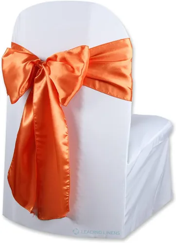 Vista 9 de Funda de satén para silla con lazo – Elegantes fajas para bodas, banquetes, recepciones, eventos especiales, restaurantes y fiestas – 28 opciones