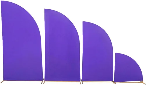 Vista 21 de Efavormart - Juego de 4 fundas de elastano beige para arco de media luna, fundas de telón de fondo Chiara de 2.5 pies a 7 pies para escenarios
