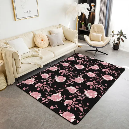 Vista 23 de jejeloiu Groovy Flower Area Rug 3x5 Retro Floral Boho Living Room Rugs for Bedroom 70S Hippie Groovy Flowers Bohemian Decor Carpet Psychedelic Beige