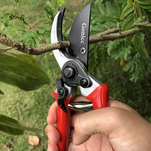 Vista 4 de Tijeras podadoras profesionales con filo profesional Gonicc de 8 pulgadas (GPPS-1002), tijeras podadoras para árbol, cortadora de mano, tijeras