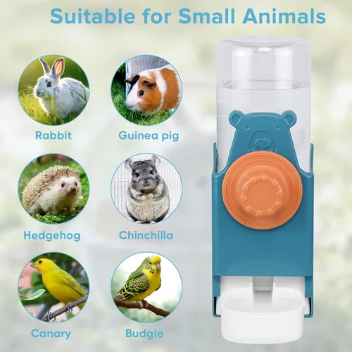 Vista 6 de Kenond 17 oz Pet Water Bottle,Guinea Pig No Drip Water Bowl for Cage,Hanging Automatic Gravity Water Dispenser for Small Animals Rabbit Hedgehog