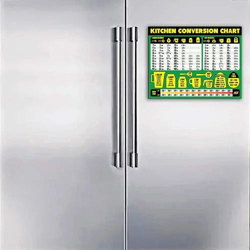 Vista 2 de Guía de símbolos de lavandería y tabla de conversión de cocina, paquete combinado de imanes – Extra grande fácil de leer 11 x 8.5 pulgadas, hojas