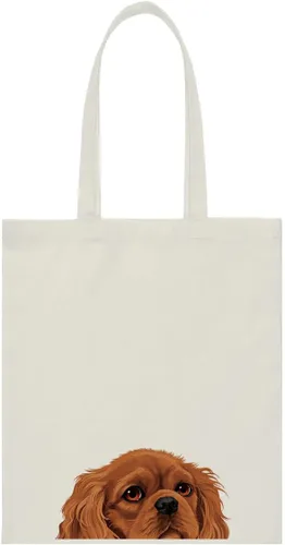 Vista 10 de WIRESTER Bolsa de lona para mujeres y niñas, bolsa de playa, comestibles y viajes, lindo perro