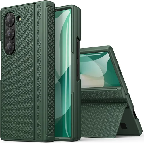 Vista 14 de BXYJY Funda para Samsung Galaxy Z Fold 6 con función atril, protector de pantalla frontal y protección de bisagra, ajuste delgado, resistente, duro