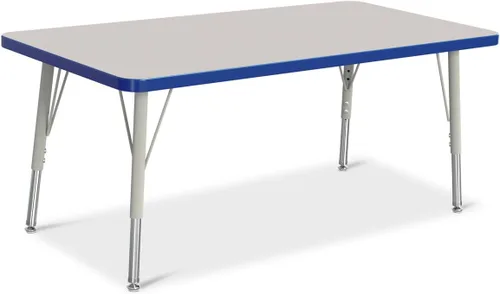 Vista 65 de Berries Mesa rectangular para actividades, altura E, Gris/Negro/Negro, 1