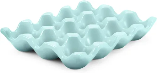 Vista 35 de Flexzion Bandeja de Cerámica para 12 Huevos - Portahuevos de Porcelana para Docena Completa Contenedor Organizador de Almacenamiento Soporte