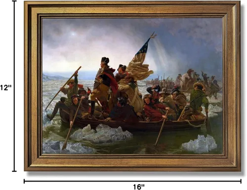 Vista 8 de George Washington Cruzando el Delaware Póster - Pósteres de la Guerra Revolucionaria, Arte de Pared Clásico Retro, Historia, Impresión en Lienzo