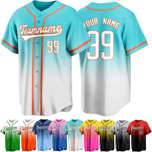 Vista 22 de Custom Baseball Jersey Personalized Short Sleeve Team Sport Uniform Baseball Shirt for Men Women Youth Boy