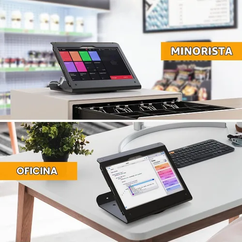 Vista 2 de Soporte para tableta compatible con Samsung Galaxy Tab A8 - Acero resistente con base giratoria de 360° con bloqueo de cable antirrobo BSC102BG