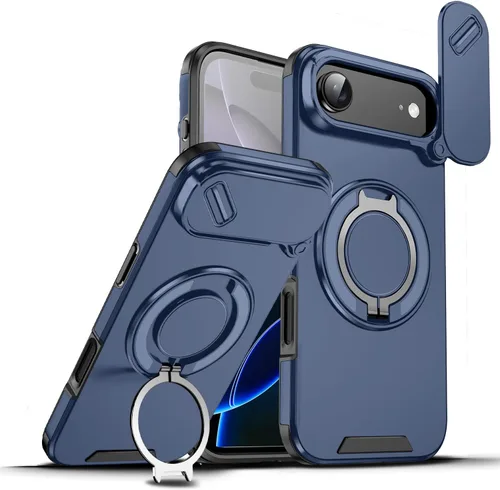 Vista 125 de Dteck Funda para iPhone 16 de 6.1 pulgadas 2024, funda de piel sintética con cierre de botón magnético, ranuras para tarjetas de crédito, función