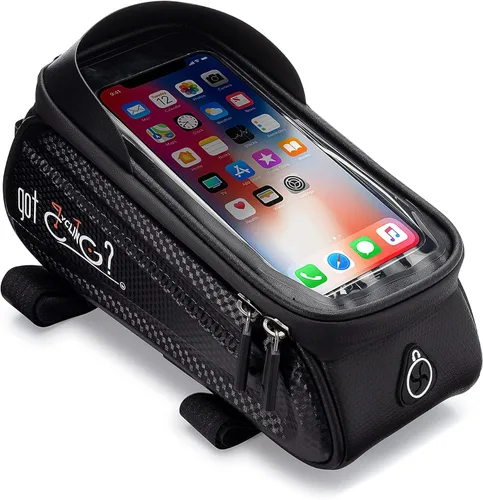 Vista 4 de Bolsa de bicicleta más gratis Multi herramienta tubo superior marco frontal impermeable pantalla táctil Ciclismo bicicleta teléfono soporte pack