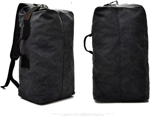Vista 2 de Bolsa de escalada de viaje de gran capacidad, bolsa de lona militar táctica de carga superior de doble correa mochila de lona