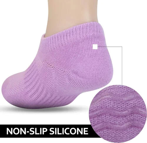 Vista 4 de Cozi Foot 10 pares de calcetines de algodón antideslizantes de corte bajo para niños y niñas
