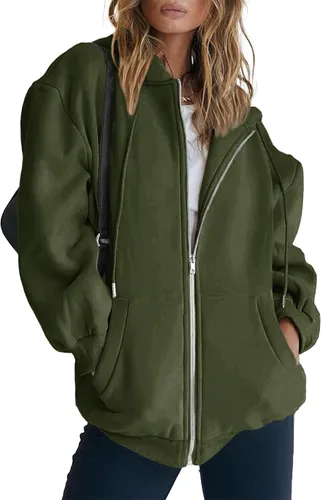 Vista 7 de PRETTYGARDEN Sudaderas con capucha Y2K con cremallera y bolsillos para mujer