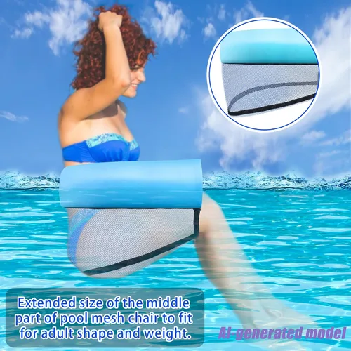 Vista 6 de Silla flotante de malla para adultos, silla flotante de piscina, flotador, silla de fideos, flotadores para accesorios de piscina y juguetes