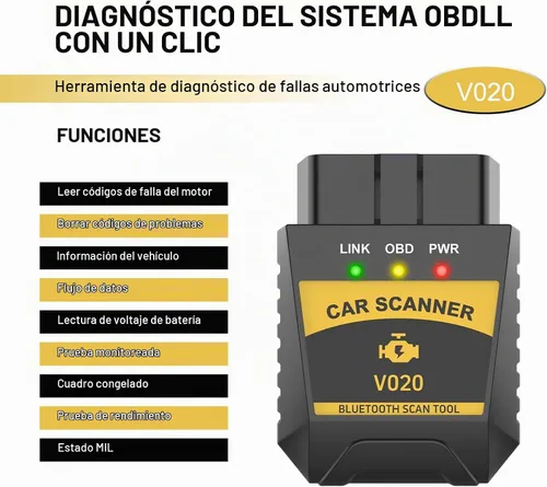 Vista 2 de Escáner de diagnóstico Bluetooth OBD2 para automóvil, ELM327 Herramienta de lectura y reinicio de código de motor, dispositivo de monitor de datos