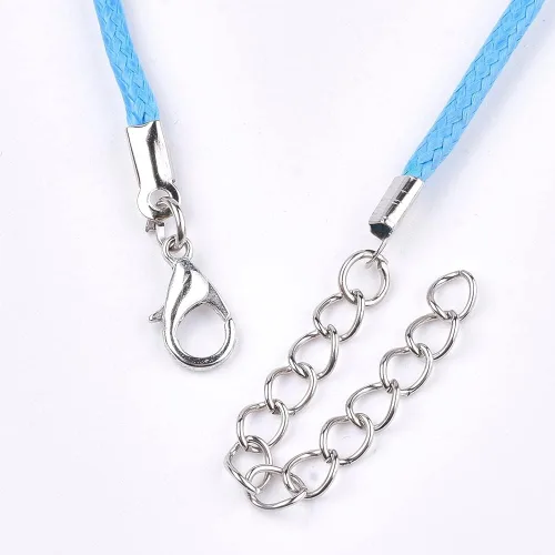 Vista 3 de 100 piezas de cordón encerado de 17 a 19 pulgadas, cuerda trenzada ajustable, para collares, colgantes para hacer joyas, cadenas con cierre de Azure