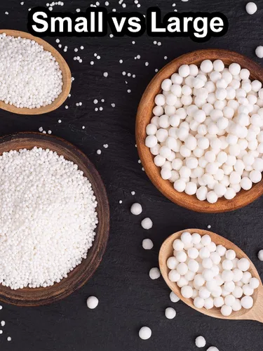 Vista 3 de Bolas de sagú pequeñas de tapioca Boba Pearls de yuca – Lo mejor para té con leche de burbujas Boba, pudín de tapioca, postres, sopa o salsa