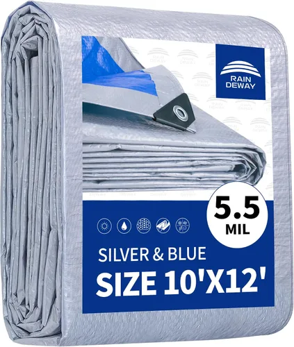 Vista 62 de RAINDEWAY Tarps - Lona impermeable de color azul de 4 x 16 pies de grosor, resistente a desgarros, multiusos, para techo, campamento, automóvil