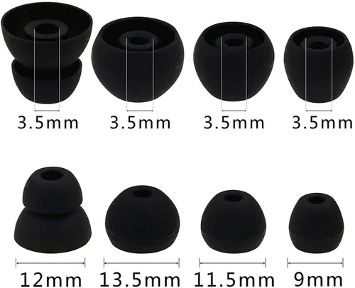 Vista 2 de ALXCD Almohadillas de repuesto para auriculares inalámbricos Beats Flex, S, M, L, D, 4 tamaños, 4 pares de almohadillas de silicona suave, apto