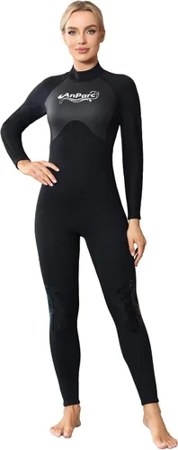 Vista 9 de Traje de neopreno de 0.118 pulgadas para mujer, natación en agua fría con cremallera trasera, adecuado para buceo, natación, surf, esnórquel y otros