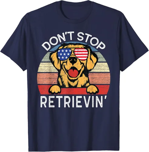 Vista 30 de Don't Stop Retrievin' Golden Retriever Dog Camiseta, Negro