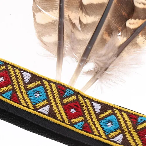 Vista 5 de Diadema de plumas con decoración de corona, tocado de estilo étnico, tocados indios, tocados bohemios, accesorios para el cabello de nativos