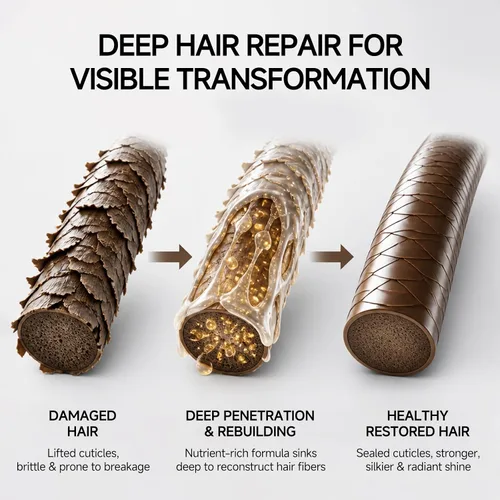 Vista 6 de Máscara de Queratina para el Cabello 2 Pack - Regalo para Ella, Tratamiento de Acondicionador Profundo de Péptidos para Cabello Dañado, Seco