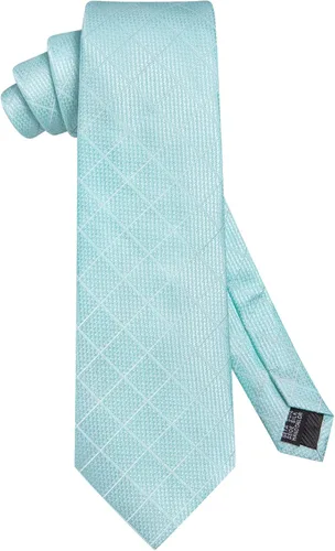 Vista 170 de Hi-Tie Corbatas de seda para hombre, diseño de cachemira a rayas, con bolsillo, gemelos cuadrados, conjunto formal de negocios