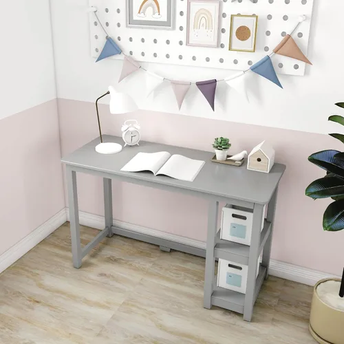 Vista 12 de Max & Lily Escritorio de madera maciza con estantes, 47 pulgadas, azul