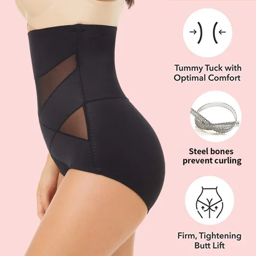 Vista 2 de PAUKEE Faja moldeadora de cuerpo para mujer, cintura alta, control de abdomen, compresión y levantador de glúteos, faja