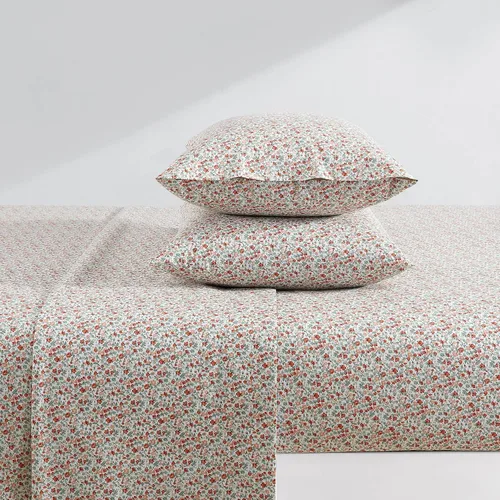 Vista 3 de Laura Ashley - Sábanas King, Juego de Ropa de Cama de Percal de Algodón, Ligero y Transpirable para el Hogar (Emogene Naranja Quemado, King)