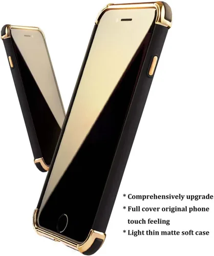 Vista 5 de Funda para iPhone 7, iPhone 8, funda ultra fina, flexible, suave, mate, lujosa, 3 en 1, delgada, galvanizada, a prueba de golpes, compatible