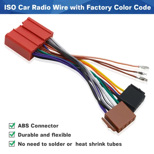 Vista 6 de Adaptador de arnés de cableado de radio ISO compatible con Mazda CX7 CX9 MPV Cable de arnés de cable estéreo multicolor