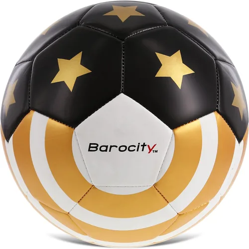 Vista 8 de Balón de fútbol dorado con la bandera de Estados Unidos – Pelota oficial de primera calidad con estrellas doradas, pelota de fútbol deportiva