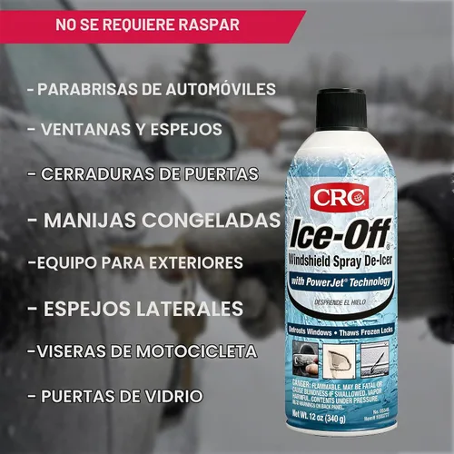 Vista 6 de CRC Ice-Off - Deshielo en aerosol para parabrisas, 12 onzas de peso, paquete de 1
